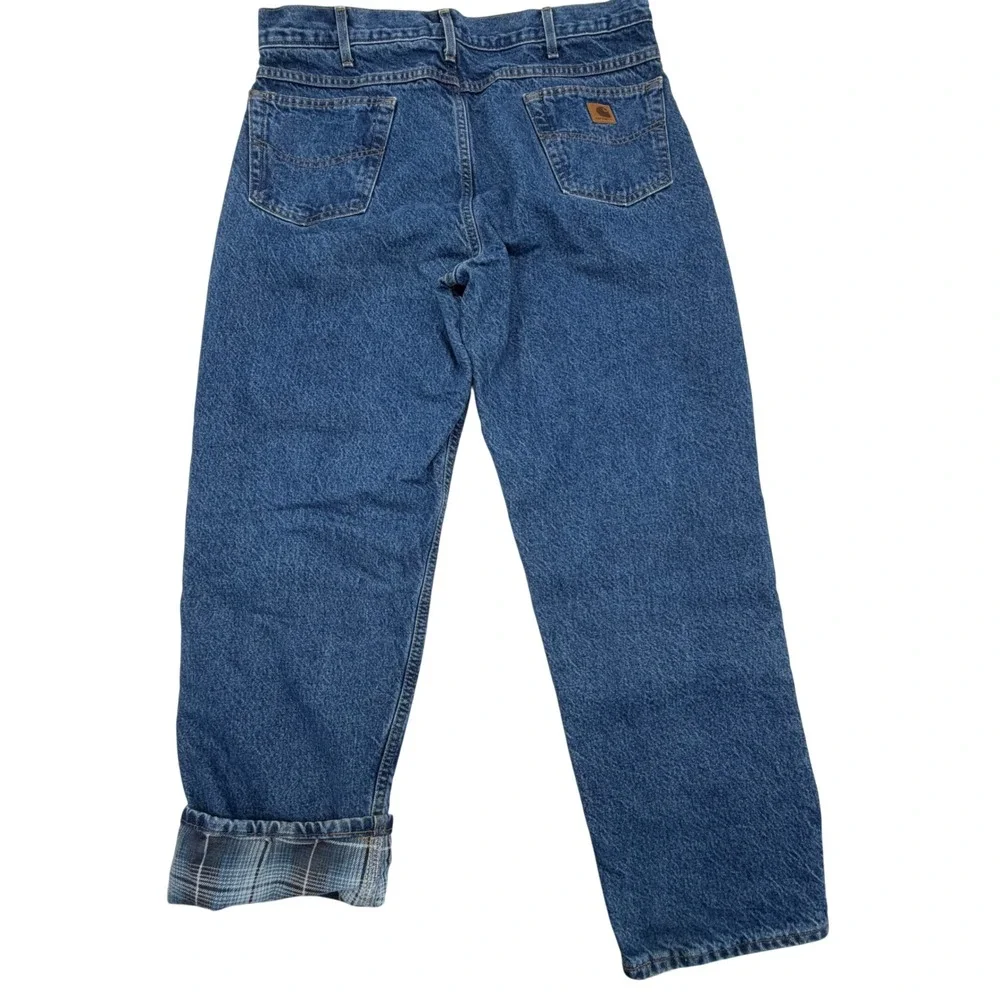 Carhartt B21 DST Flannel Lined Jeans Mens 38x30 Made in USA Relaxed Fit Denim
